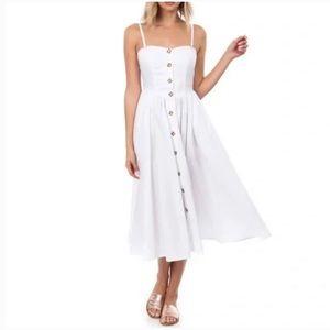 NWT Free People Perfect  Poplin Midi Dress size S in white